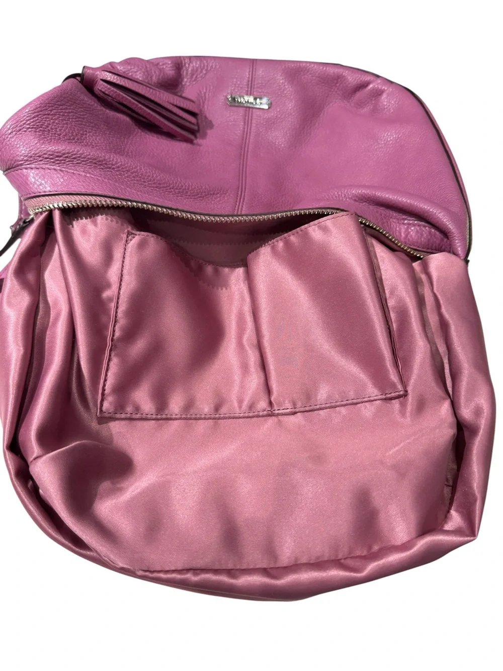 COACH Avery Hobo Purple Bag Pebbled Leather Silver Hardware F23960